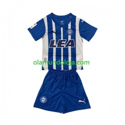 Camisola Deportivo Alaves Criança Equipamento Primeiro 2023-2024 Manga Curta
